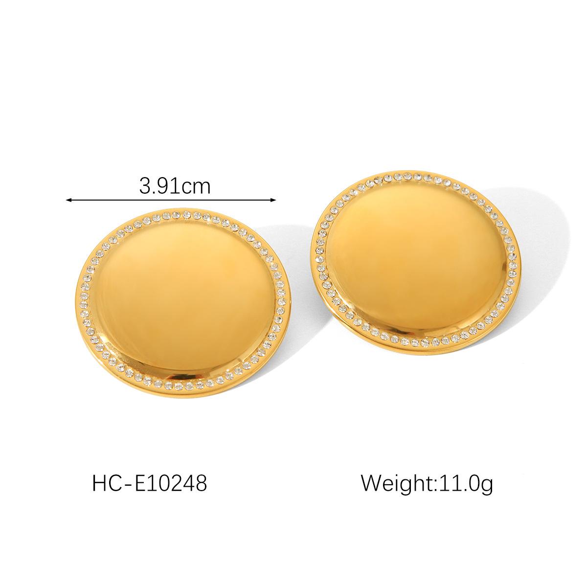 Geometric Large Polished 18K Gold Earrings for Women, Light Luxury Elegant Versatile Titanium Steel Diamond-set Studs
Geometric Large Polished 18K Gold Earrings for Women, Light Luxury Elegant Versatile Titanium Steel Diamond-set Studs