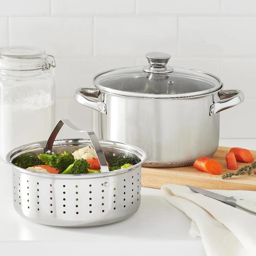 Mainstays Stainless Steel 4-Quart Steamer Pot with Glass Lid, Induction Compatible, Dishwasher Safe, Veggies, Fish United States
Mainstays Stainless Steel 4-Quart Steamer Pot with Glass Lid, Induction Compatible, Dishwasher Safe, Veggies, Fish United States
