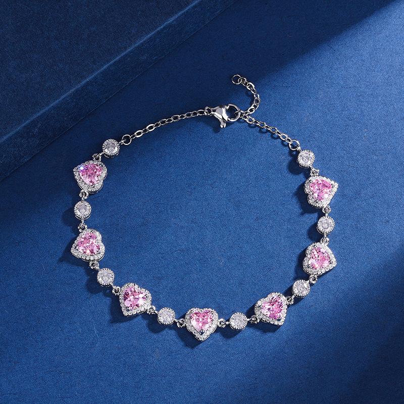 Immortal Love Heart Sakura Pink Zircon Bracelet Sweet Light Luxury Versatile Women Jewelry 16+3cm
Immortal Love Heart Sakura Pink Zircon Bracelet Sweet Light Luxury Versatile Women Jewelry 16+3cm