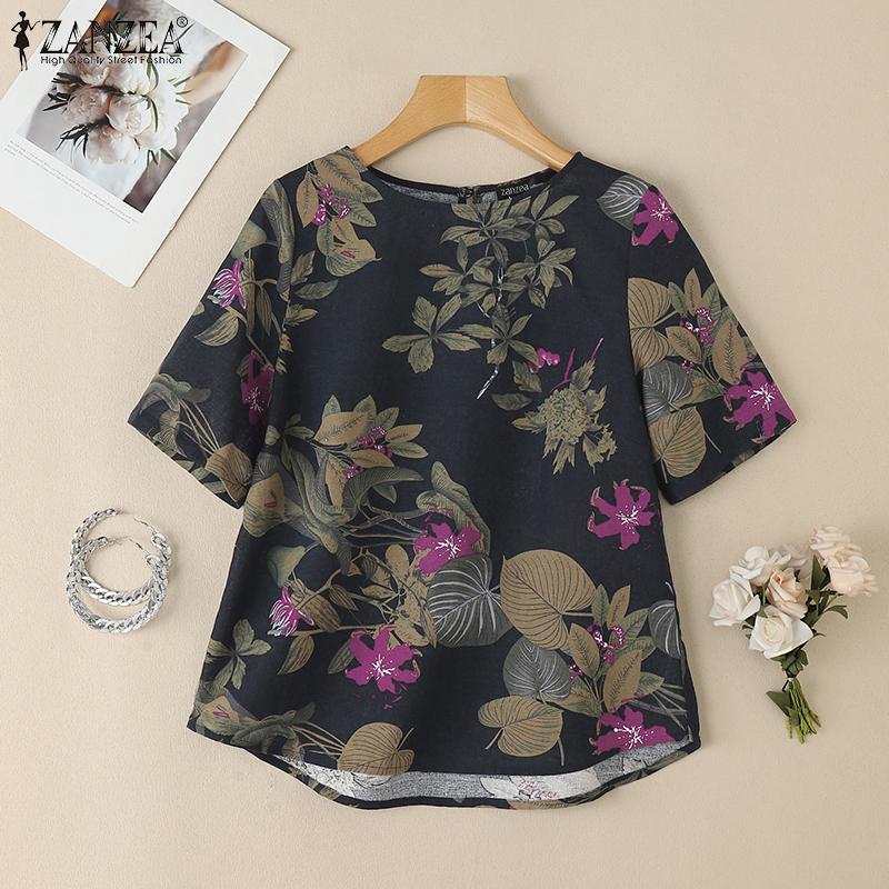 ZANZEA Women Casual Round Neck Floral Print Short Sleeve Cotton T-Shirts 5XL темно-рожевого кольору
ZANZEA Women Casual Round Neck Floral Print Short Sleeve Cotton T-Shirts 5XL темно-рожевого кольору