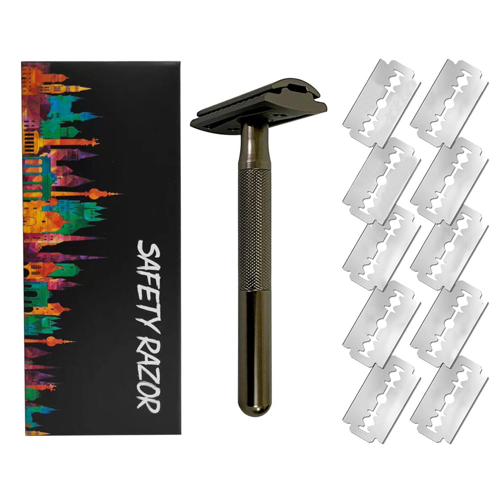 Безопасная бритва с двойным лезвием для мужчин, ручная бритва для бритья, традиционная бритва с длинной ручкой, 10 шт. чёрный
Безопасная бритва с двойным лезвием для мужчин, ручная бритва для бритья, традиционная бритва с длинной ручкой, 10 шт. чёрный