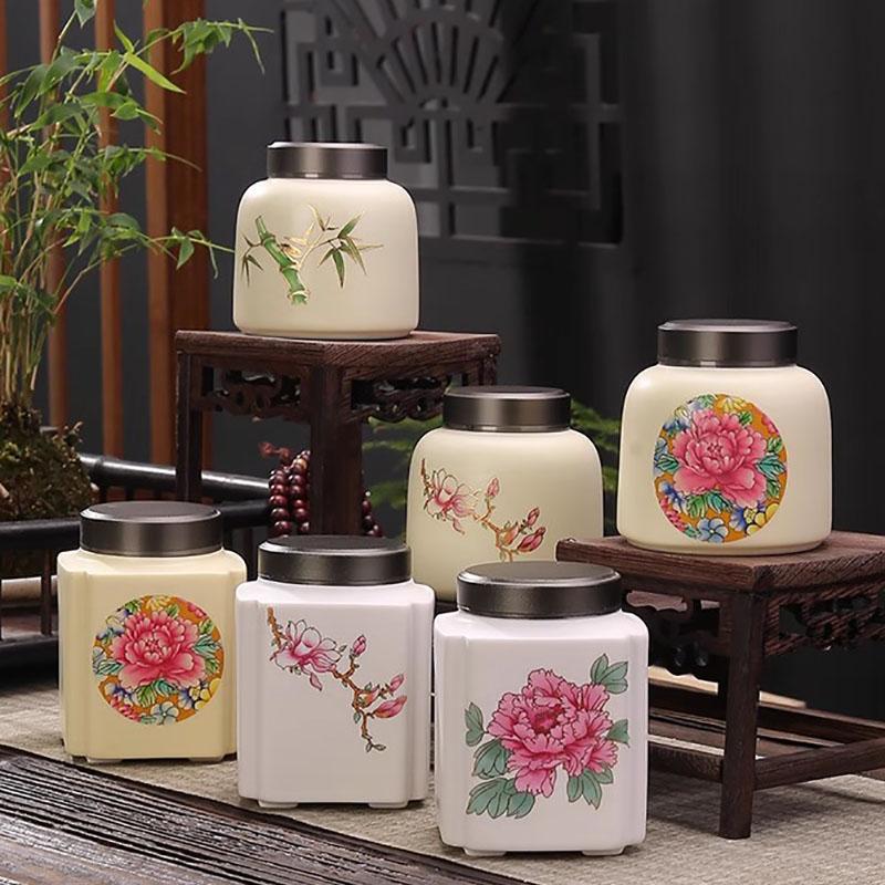 Ceramic Tea Caddy Flower Portable Candy Box Metal Lid Home Seal Coffee Beans Nut Medicinal Herbs Storage Jar Food Container New
Ceramic Tea Caddy Flower Portable Candy Box Metal Lid Home Seal Coffee Beans Nut Medicinal Herbs Storage Jar Food Container New