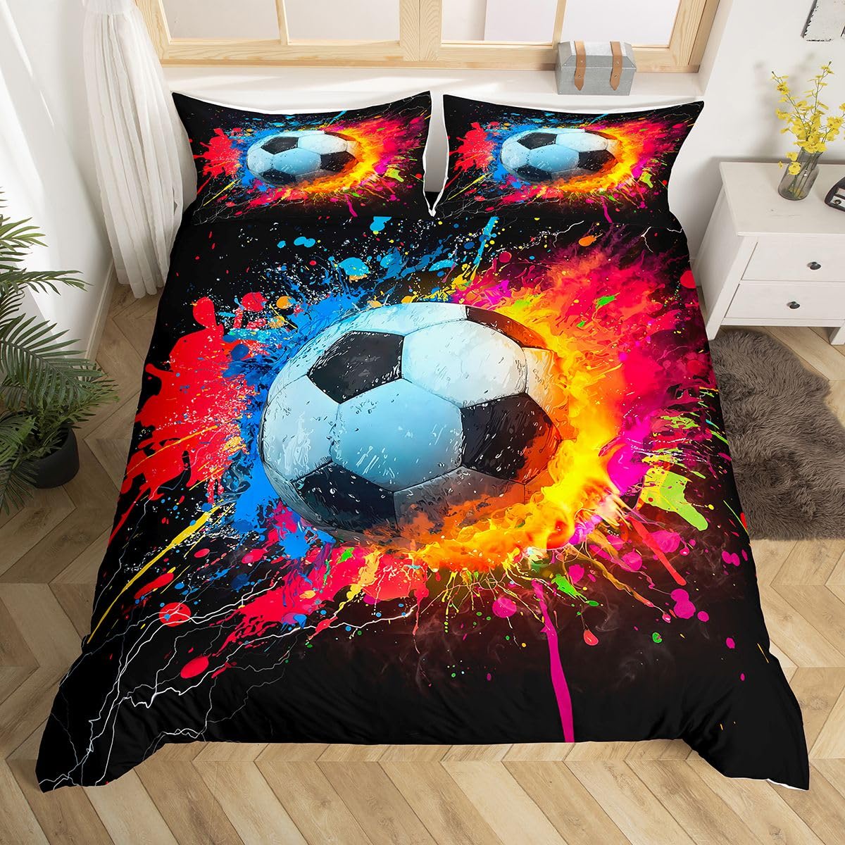Erosebridal Sports Bedding Set for Boys Twin,Baseball Soccer Football Basketball Duvet Cover Sport Gaming Comforter Cover for Kids Teens Men 155x200cm
Erosebridal Sports Bedding Set for Boys Twin,Baseball Soccer Football Basketball Duvet Cover Sport Gaming Comforter Cover for Kids Teens Men 155x200cm