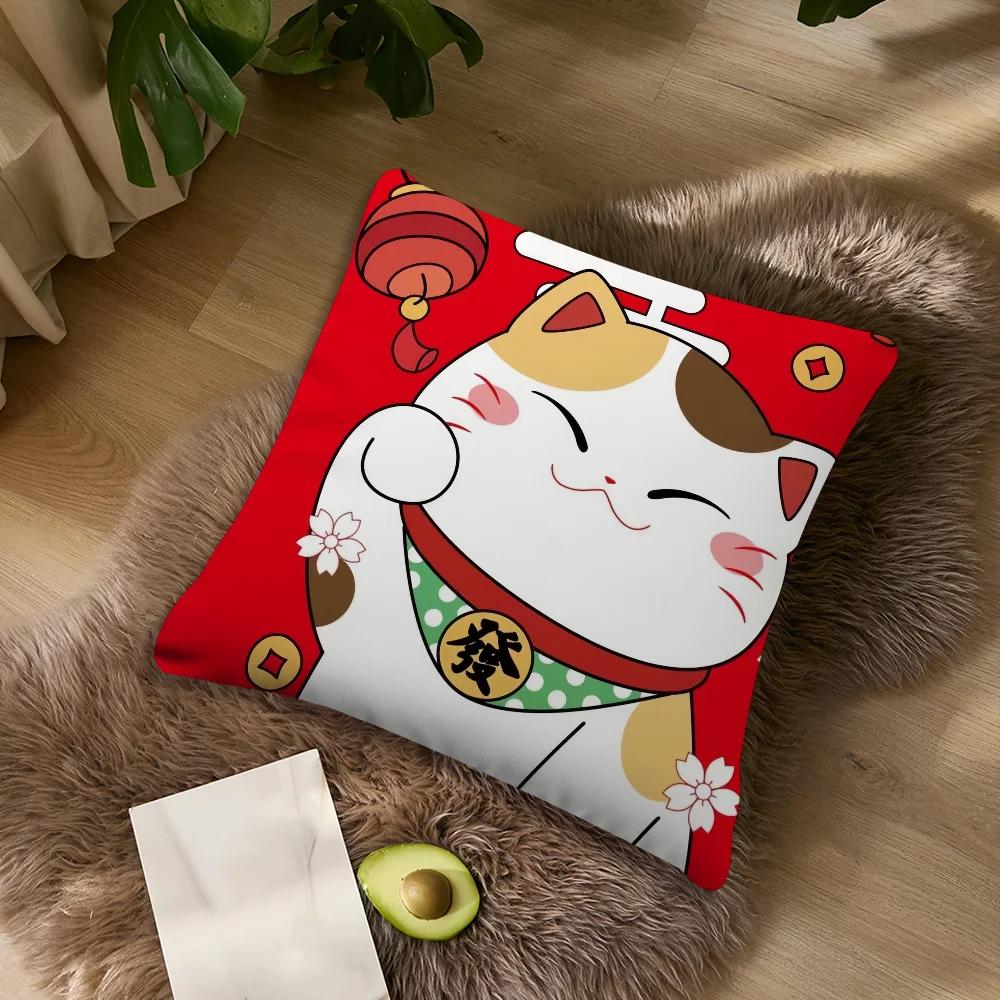 Lucky Cat Pillow Covers Office car sofa bed cushion cover home bedroom decoration 45x45cm-1pcs
Lucky Cat Pillow Covers Office car sofa bed cushion cover home bedroom decoration 45x45cm-1pcs