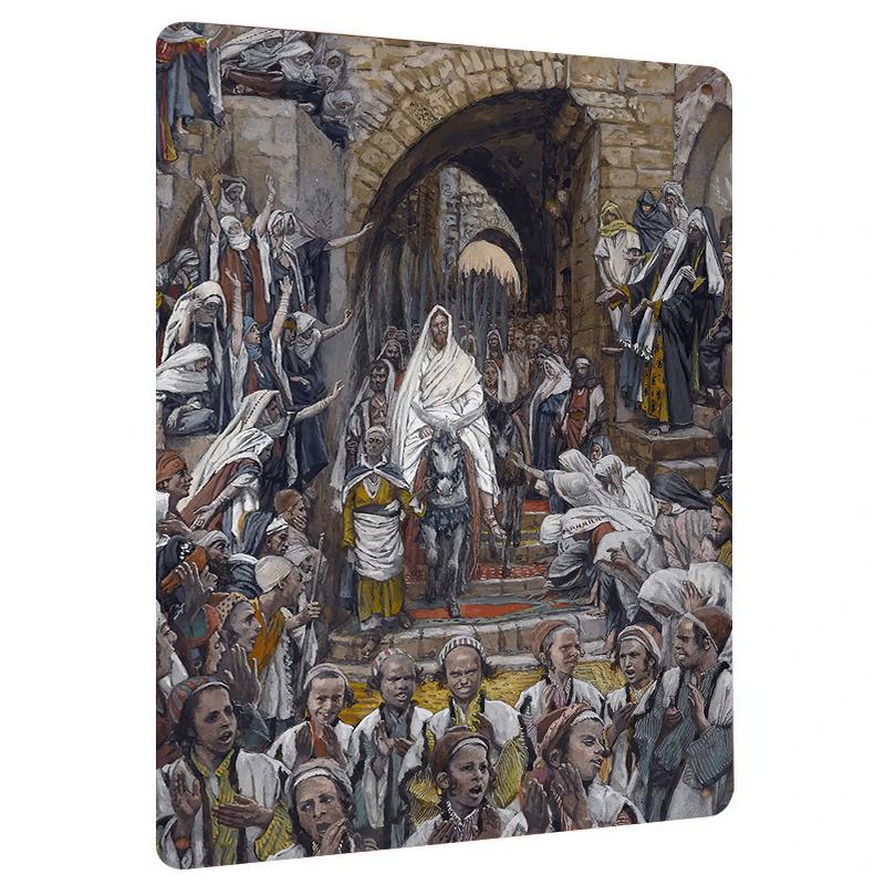 Religious Theme Jesus Riding Donkey Into City Scene Decorative Iron Painting Living Room Wall Art Mural 20x30cm(7.8x11.8inch)
Religious Theme Jesus Riding Donkey Into City Scene Decorative Iron Painting Living Room Wall Art Mural 20x30cm(7.8x11.8inch)