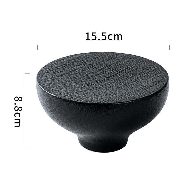 Керамическая тарелка на высокой ножке с каменным узором, черно-белая, тарелка для закусок, десертная тарелка, тарелки для суши, креативная посуда для ресторана