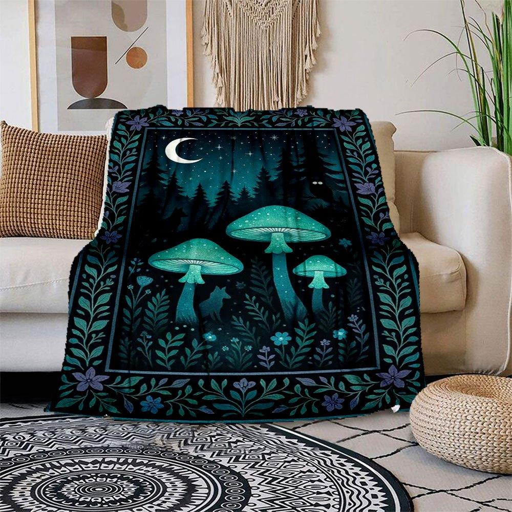 Enchanted Forest Mushroom Night Wall Art Print Blanket Flannel Throw Blanket for Sofa, Bed, Travel, Camping, Office, Couch, Chair, And Bed 150x180cm
Enchanted Forest Mushroom Night Wall Art Print Blanket Flannel Throw Blanket for Sofa, Bed, Travel, Camping, Office, Couch, Chair, And Bed 150x180cm