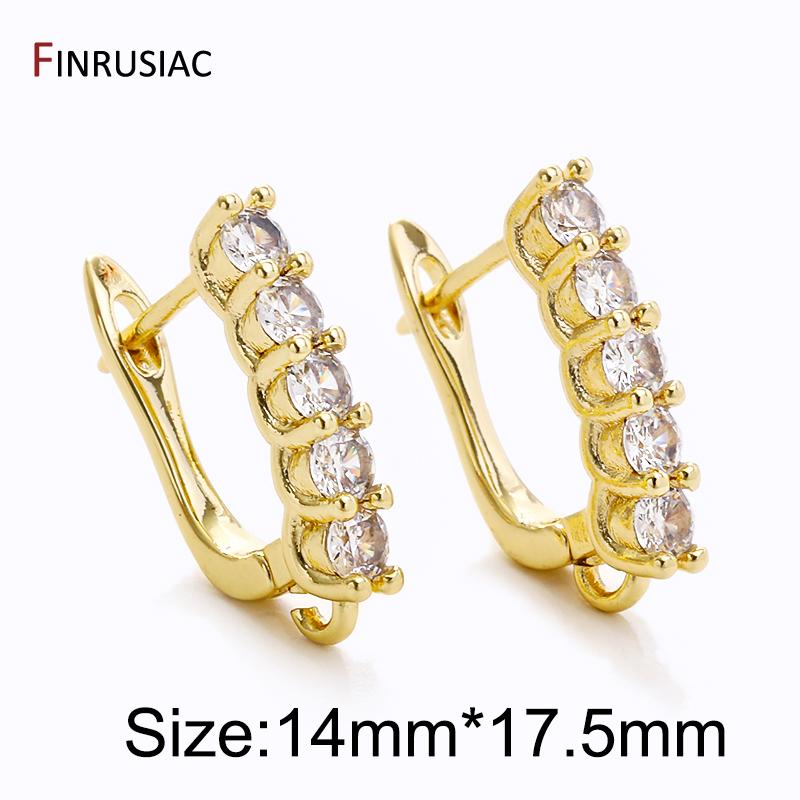 Handmade Zircon Earrings 18K Gold Plated Brass Basic Ear Wire Hooks For DIY Women Earrings Fixture Shvenzy Making Accessories 1 pair
Handmade Zircon Earrings 18K Gold Plated Brass Basic Ear Wire Hooks For DIY Women Earrings Fixture Shvenzy Making Accessories 1 pair