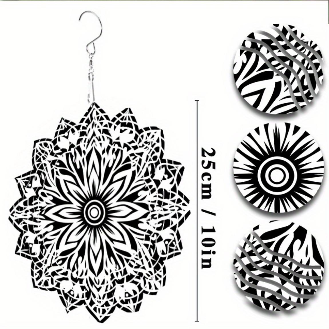 10-дюймовый черно-белый мандала ветряной спиннер металлическое садовое искусство для уличного декора патио крыльца балкона комнатного декора не требует электричества 01A
10-дюймовый черно-белый мандала ветряной спиннер металлическое садовое искусство для уличного декора патио крыльца балкона комнатного декора не требует электричества 01A