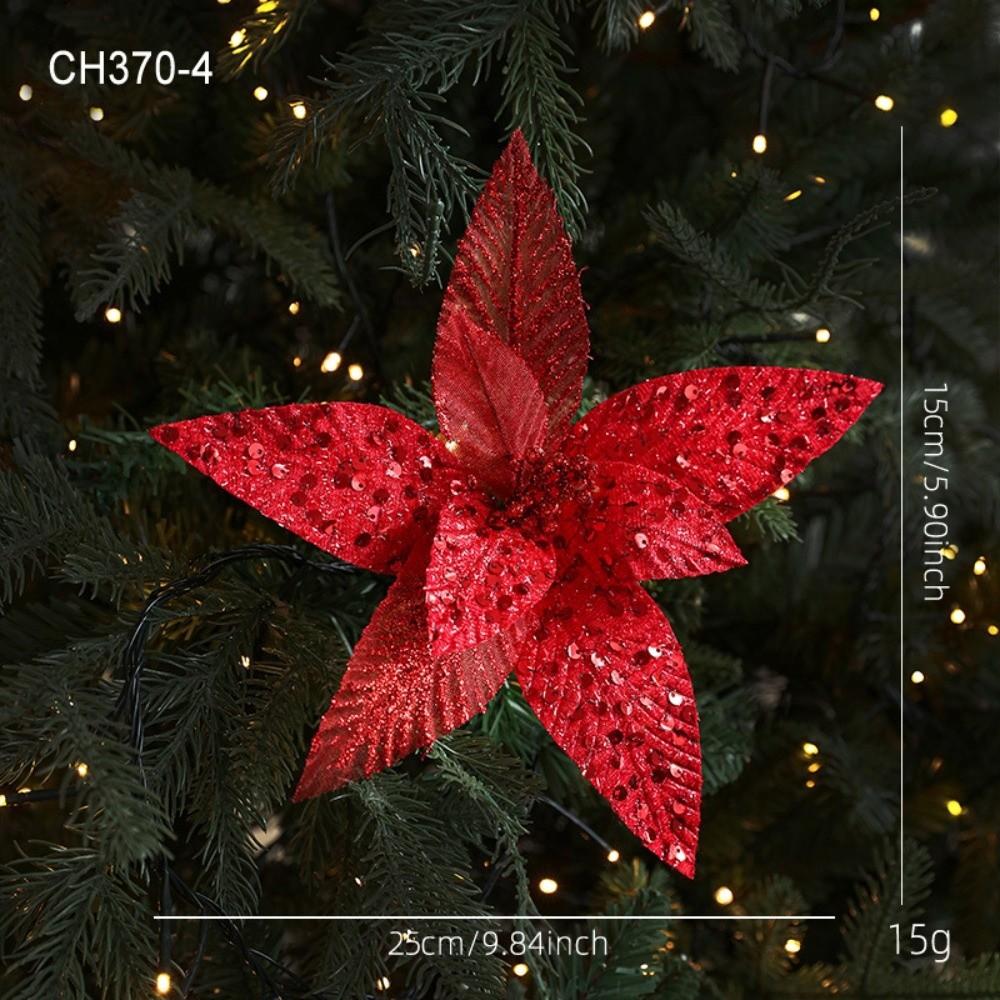 Sequins Artificial Poinsettia Flower Glitter Sequins Flower Christmas Tree Accessory червоний
Sequins Artificial Poinsettia Flower Glitter Sequins Flower Christmas Tree Accessory червоний