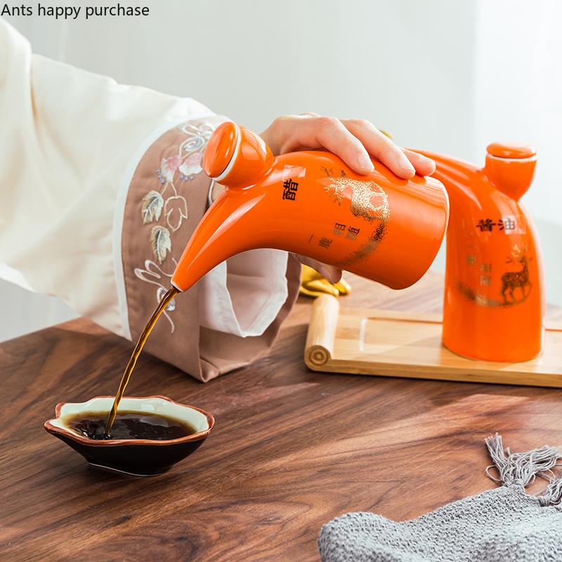 Orange Ceramic Spice Bottle Oil Can Vinegar Pot Soy Sauce Bottle Condiment Bottles Kitchen Supplies Spice Container Organizer
Orange Ceramic Spice Bottle Oil Can Vinegar Pot Soy Sauce Bottle Condiment Bottles Kitchen Supplies Spice Container Organizer
