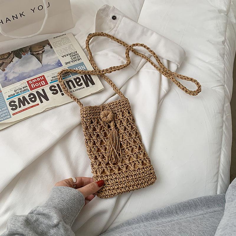 Beach Mobile Phone Bag Summer Mini Crossbody Vintage Female Handmade Straw Tassel Bag Girls Small Shoulder Bag
Beach Mobile Phone Bag Summer Mini Crossbody Vintage Female Handmade Straw Tassel Bag Girls Small Shoulder Bag