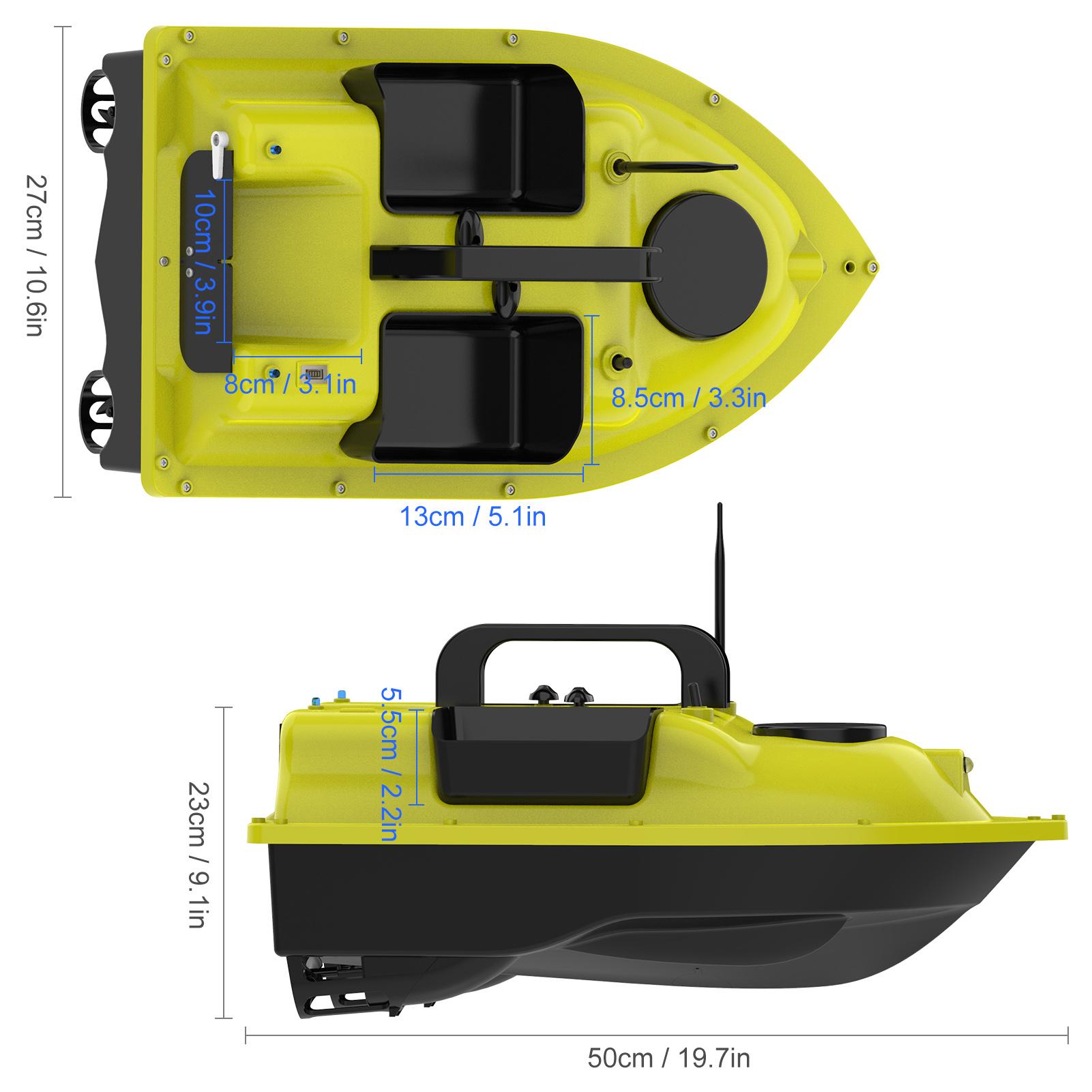GPS Fishing Bait Boat with 3 Bait Containers Automatic Bait Boat with 400-500M Remote Range
GPS Fishing Bait Boat with 3 Bait Containers Automatic Bait Boat with 400-500M Remote Range