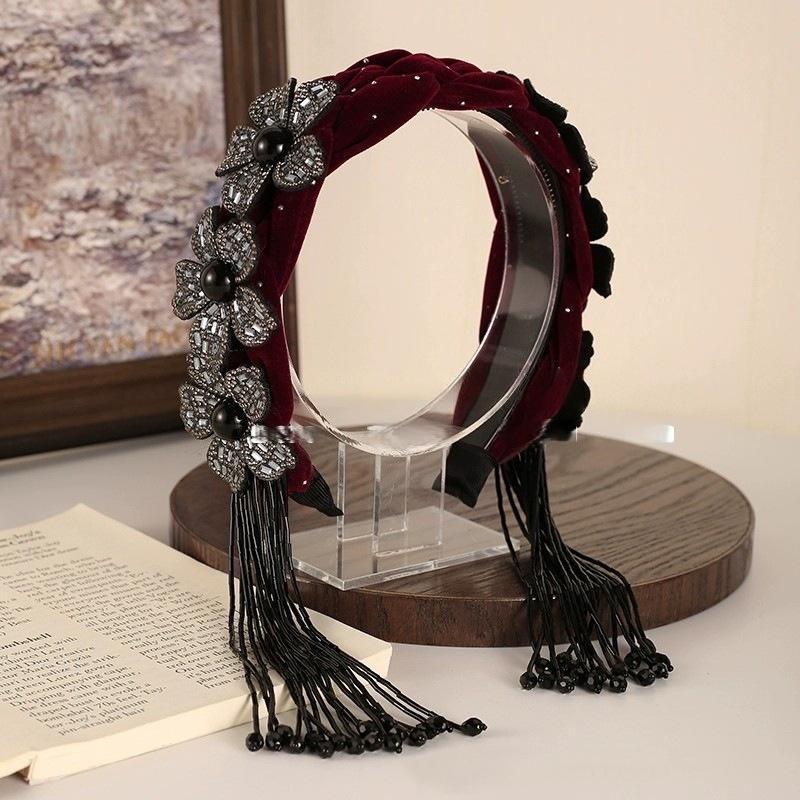 Korean Style Braid Flower Hair Hoop Exquisite Rhinestone Wide Hair Band Shiny With Tassel Party Celebration Tiara Holiday Decor червоний
Korean Style Braid Flower Hair Hoop Exquisite Rhinestone Wide Hair Band Shiny With Tassel Party Celebration Tiara Holiday Decor червоний