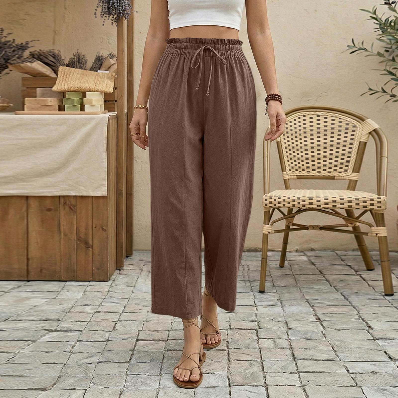 Womens Palazzo Pants Summer Casual Flowy Wide Leg Trousers Beach Travel Vacation Outfits XL коричневий
Womens Palazzo Pants Summer Casual Flowy Wide Leg Trousers Beach Travel Vacation Outfits XL коричневий