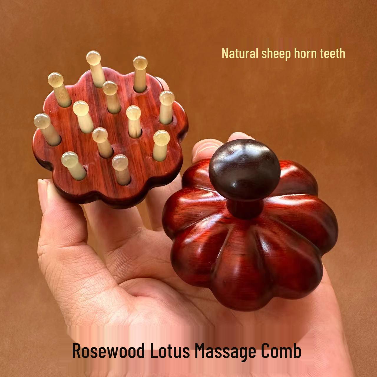 Sandalwood Lotus Massage Comb with Sheep Horn Teeth for Meridian Therapy and Back Scraping
Sandalwood Lotus Massage Comb with Sheep Horn Teeth for Meridian Therapy and Back Scraping