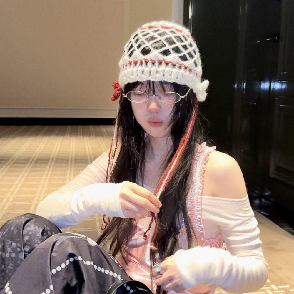Bohemian Tassel Pullover Hat Butterfly Korean Crochet Cap Vintage Hollow Knitted Beanies Hat Women зелений
Bohemian Tassel Pullover Hat Butterfly Korean Crochet Cap Vintage Hollow Knitted Beanies Hat Women зелений
