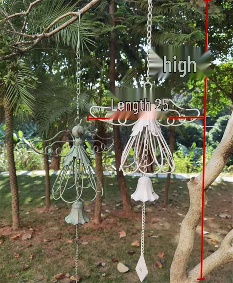 Retro Wrought Iron Angel Wind Chime - Decorative Bell for Garden, Outdoor, Courtyard, American Country Style. Retro Angel Wind Chime Aged Green
Retro Wrought Iron Angel Wind Chime - Decorative Bell for Garden, Outdoor, Courtyard, American Country Style. Retro Angel Wind Chime Aged Green