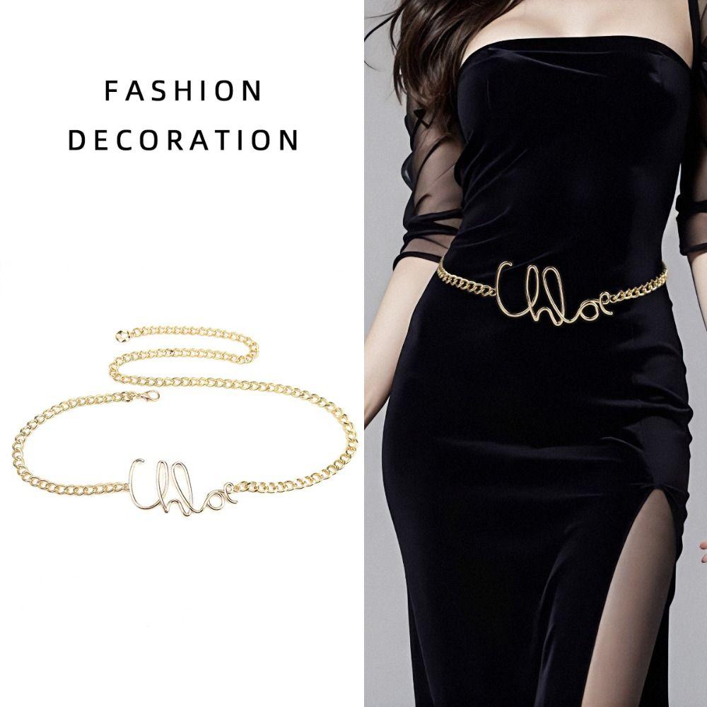 Elegant Letter Waist Chain Minimalist Metal Charm Belt Luxury Chain Waistband Woman Fashion золотий
Elegant Letter Waist Chain Minimalist Metal Charm Belt Luxury Chain Waistband Woman Fashion золотий