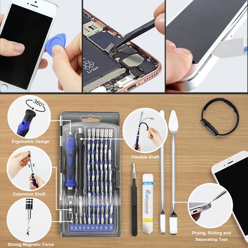 80-in-1 Precision Screwdriver Set 58-Bits Screw Driver Repair Tool Kit for Cell Phones,Cameras,Drones Type A
80-in-1 Precision Screwdriver Set 58-Bits Screw Driver Repair Tool Kit for Cell Phones,Cameras,Drones Type A