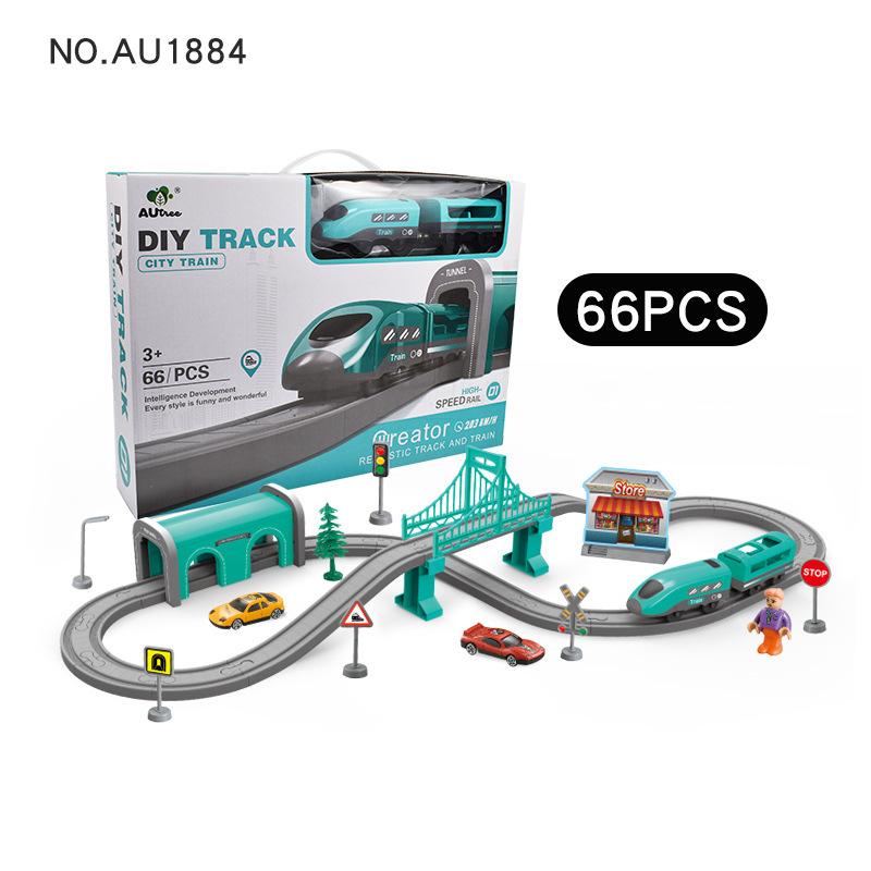 66PCS Creative DIY Assembly Track Car Toy Set Children s Educational Magnetic Train Theme Track Car Model Toy Birthday Gift зелений
66PCS Creative DIY Assembly Track Car Toy Set Children s Educational Magnetic Train Theme Track Car Model Toy Birthday Gift зелений