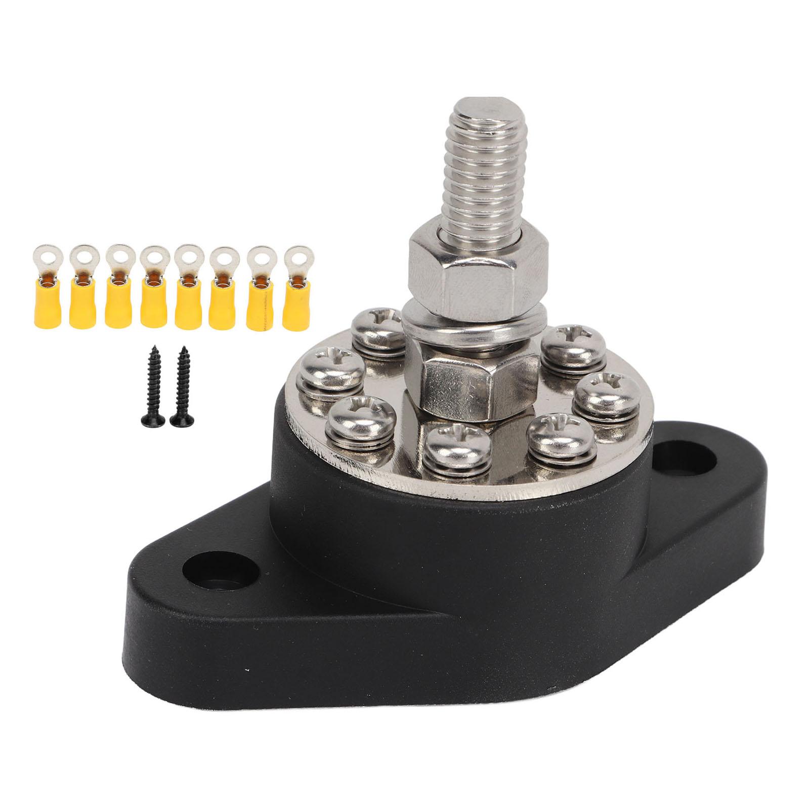 180A DC48V Distribution Stud Junction Post with 8 Terminal Blocks 3/8in General Battery Junction Stu
180A DC48V Distribution Stud Junction Post with 8 Terminal Blocks 3/8in General Battery Junction Stu