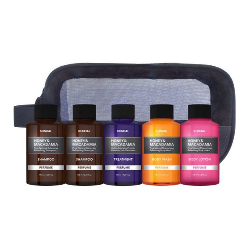 KUNDAL Ylang Ylang Travel Kit 5pcs Type A – 2 Shampoos + Treatment + Body Wash + Body Lotion Set
KUNDAL Ylang Ylang Travel Kit 5pcs Type A – 2 Shampoos + Treatment + Body Wash + Body Lotion Set