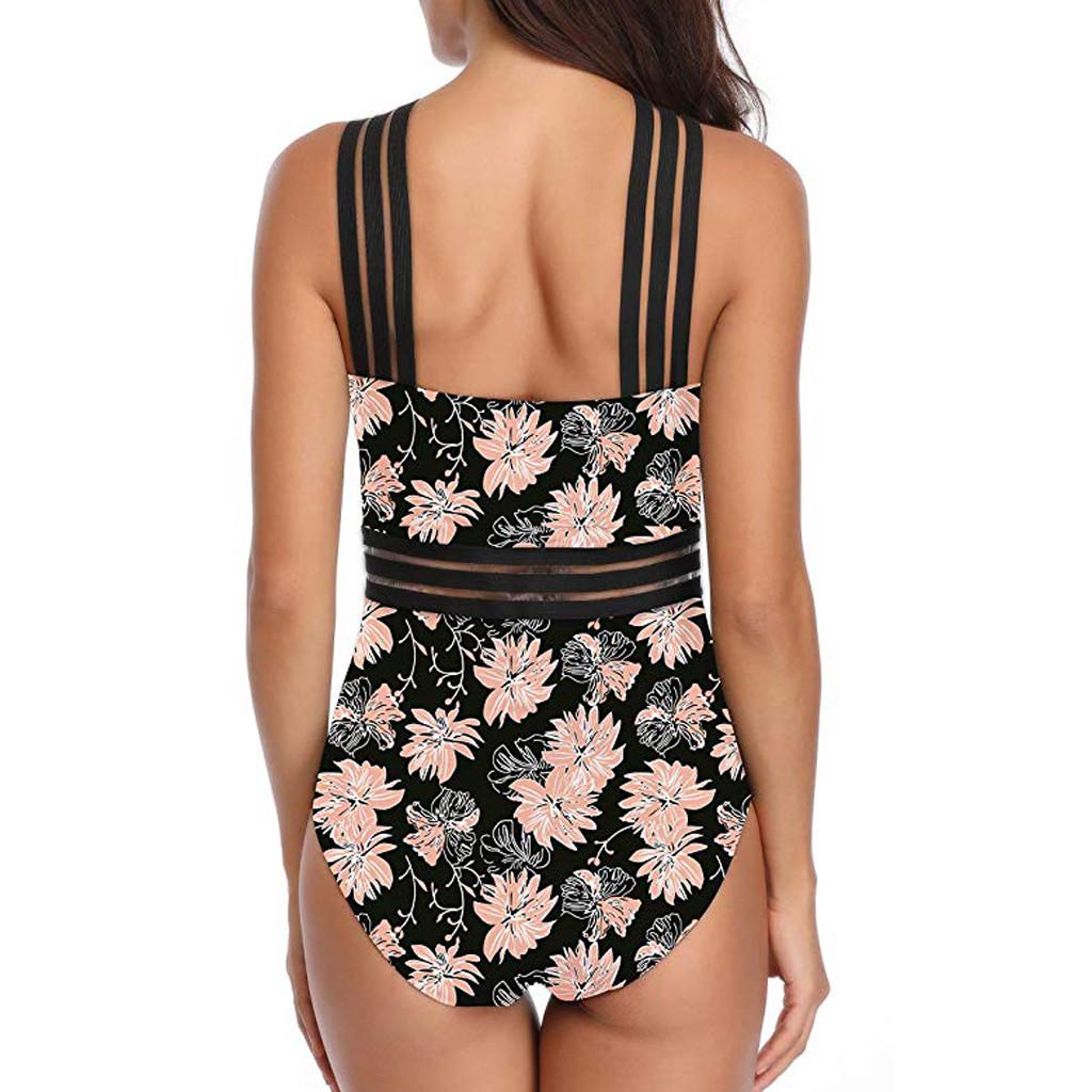 HEH Women Sexy One Piece Perspective Bikini Push Up Pad Swimwear