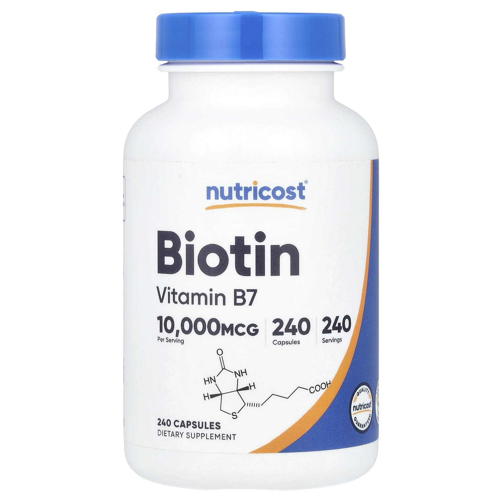 Nutricost, Biotin, 10,000 mcg, 240 capsules
Nutricost, Biotin, 10,000 mcg, 240 capsules