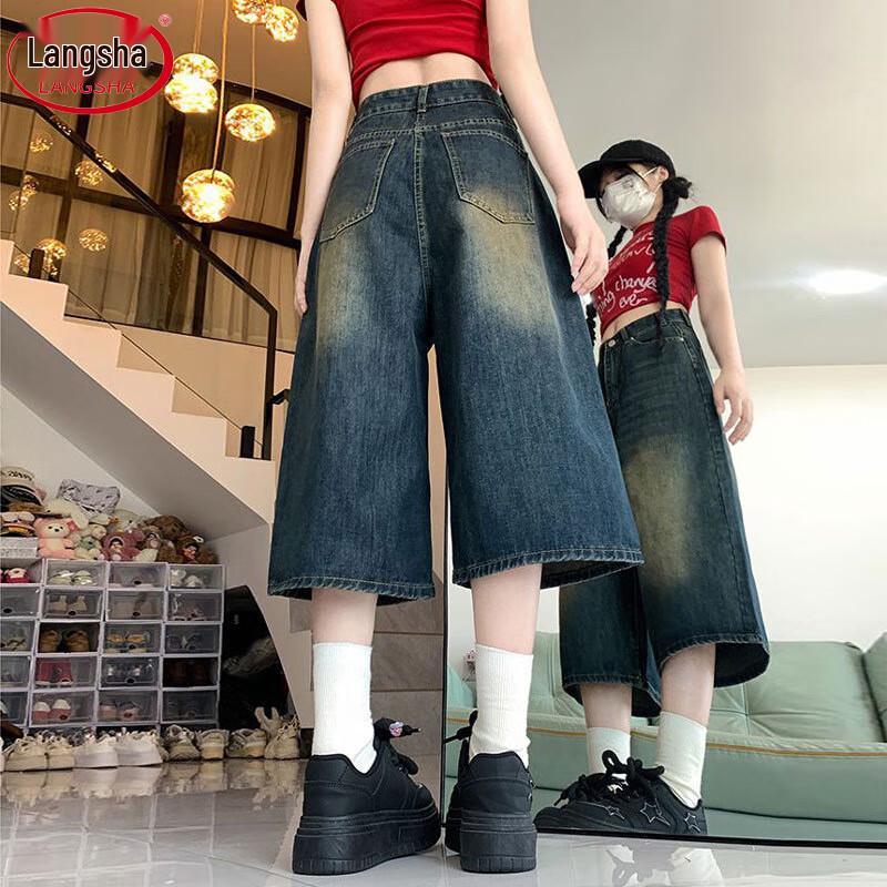 Langsha Women s Retro High-Waist Wide-Leg Cropped Jeans XL
Langsha Women s Retro High-Waist Wide-Leg Cropped Jeans XL