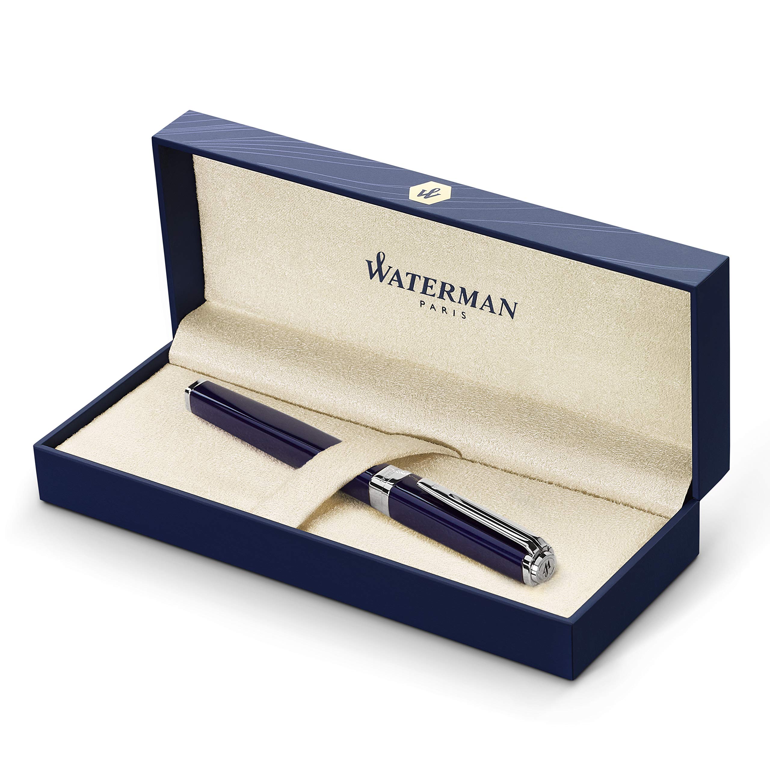 Waterman Fountain Pen Exception Slim Deluxe Blue Lacquer ST Fine Point 18K Gold Nib Gift Box Genuine Imported S0637090
Waterman Fountain Pen Exception Slim Deluxe Blue Lacquer ST Fine Point 18K Gold Nib Gift Box Genuine Imported S0637090