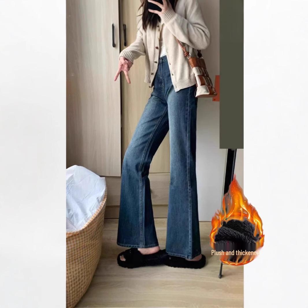 High-Waist Retro Blue Fleece-Lined Flare Jeans for Women - Loose, Wide-Leg Style for Autumn/Winter 2025 S
High-Waist Retro Blue Fleece-Lined Flare Jeans for Women - Loose, Wide-Leg Style for Autumn/Winter 2025 S