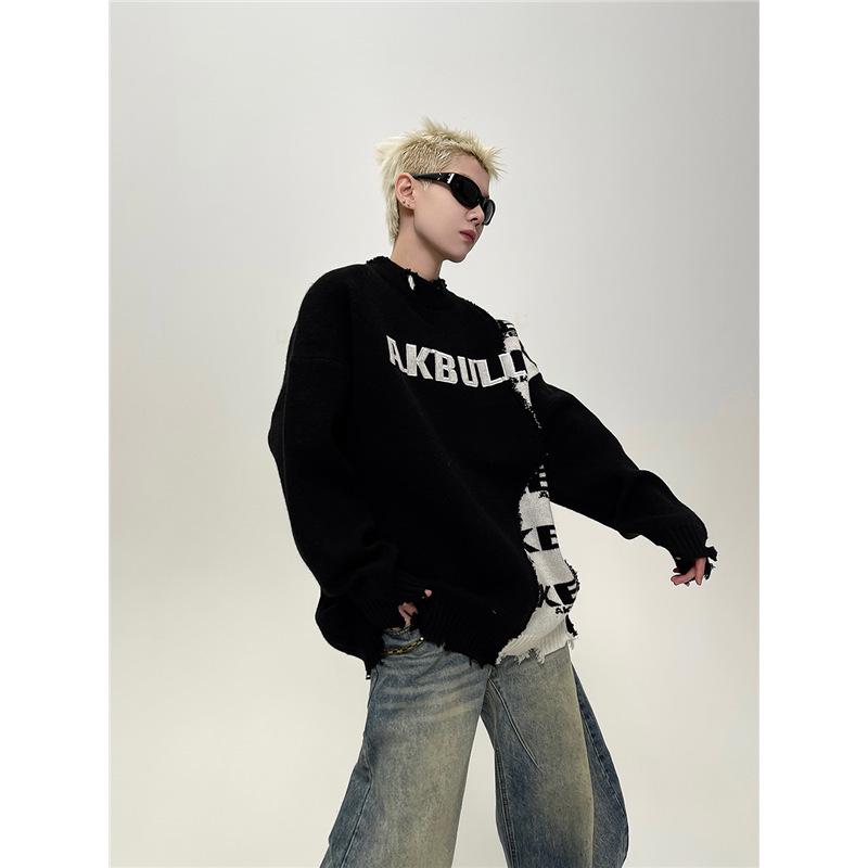 Unisex Color Block Distressed Knit Cardigan - Autumn/Winter Loose Fit Sweater L чорний
Unisex Color Block Distressed Knit Cardigan - Autumn/Winter Loose Fit Sweater L чорний