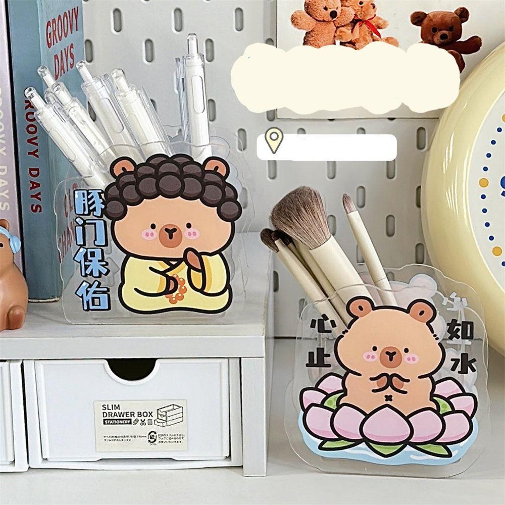 Милый держатель для ручек Capybara, акриловый ящик для хранения кистей для макияжа, переносной пенал, канцелярские принадлежности для студентов
Милый держатель для ручек Capybara, акриловый ящик для хранения кистей для макияжа, переносной пенал, канцелярские принадлежности для студентов