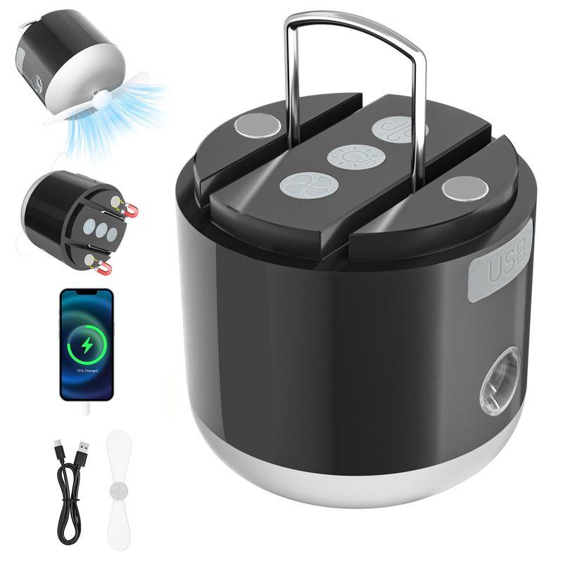 LED Camping Lantern Rechargeable, 1200mah Camping Tent Light With Fan, 4 Light Modes, Spray Function, Mini Light With Magnetic чорний
LED Camping Lantern Rechargeable, 1200mah Camping Tent Light With Fan, 4 Light Modes, Spray Function, Mini Light With Magnetic чорний
