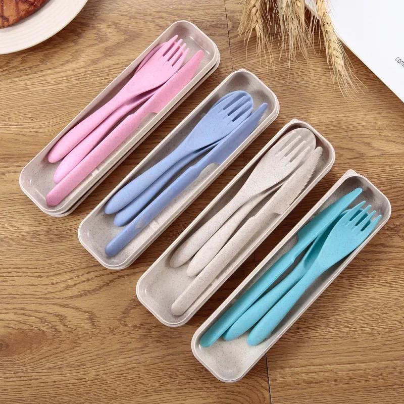 Travel Cutlery Portable Cutlery Box Student Dinnerware Sets Kitchen Tableware 3pcs/set Japan Style Wheat Straw Knife Fork Spoon
Travel Cutlery Portable Cutlery Box Student Dinnerware Sets Kitchen Tableware 3pcs/set Japan Style Wheat Straw Knife Fork Spoon