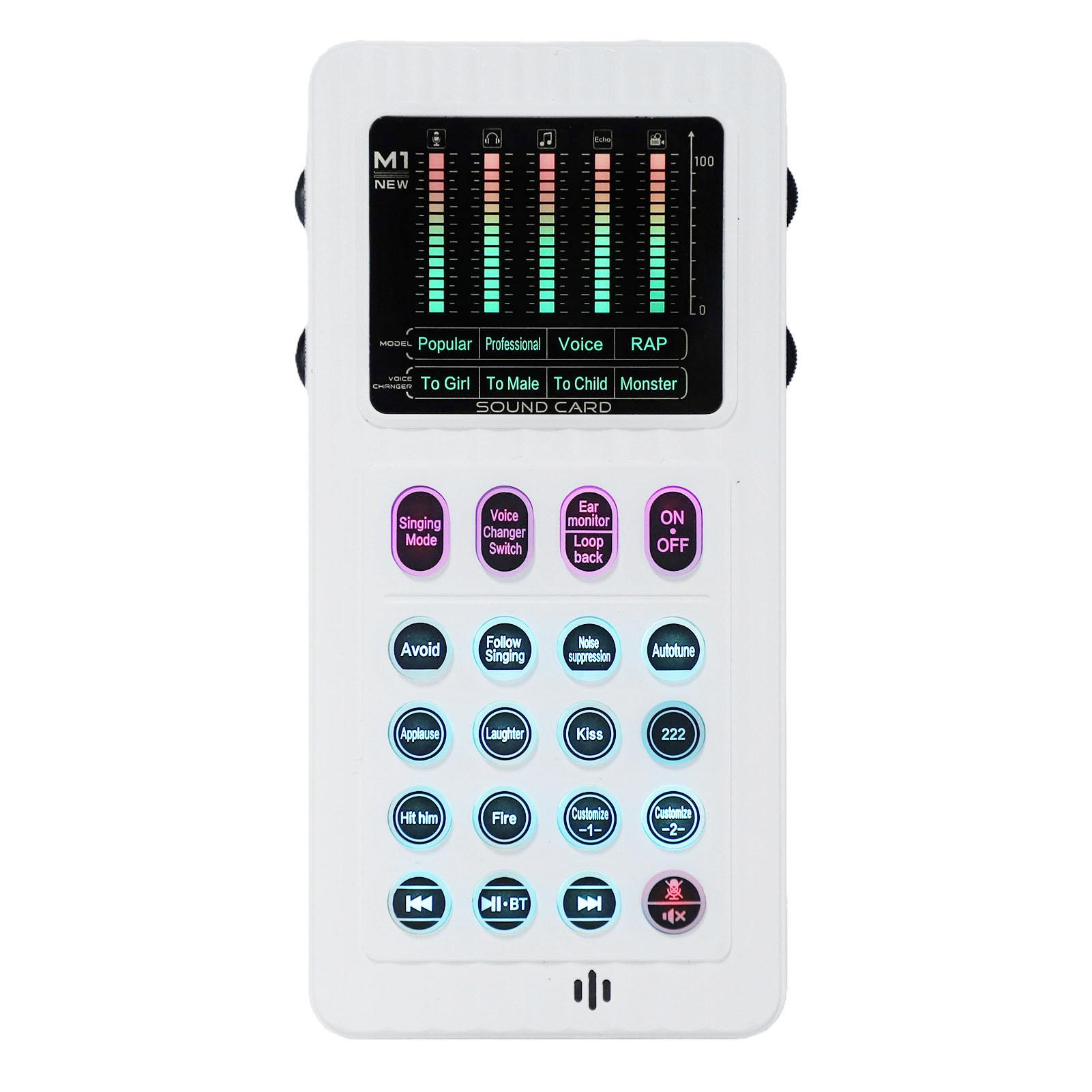 Portable Voice Changer Sound Card Handheld Live Broadcast Voice Disguiser with 8 Voice Effects for PC Phone Laptop
Portable Voice Changer Sound Card Handheld Live Broadcast Voice Disguiser with 8 Voice Effects for PC Phone Laptop