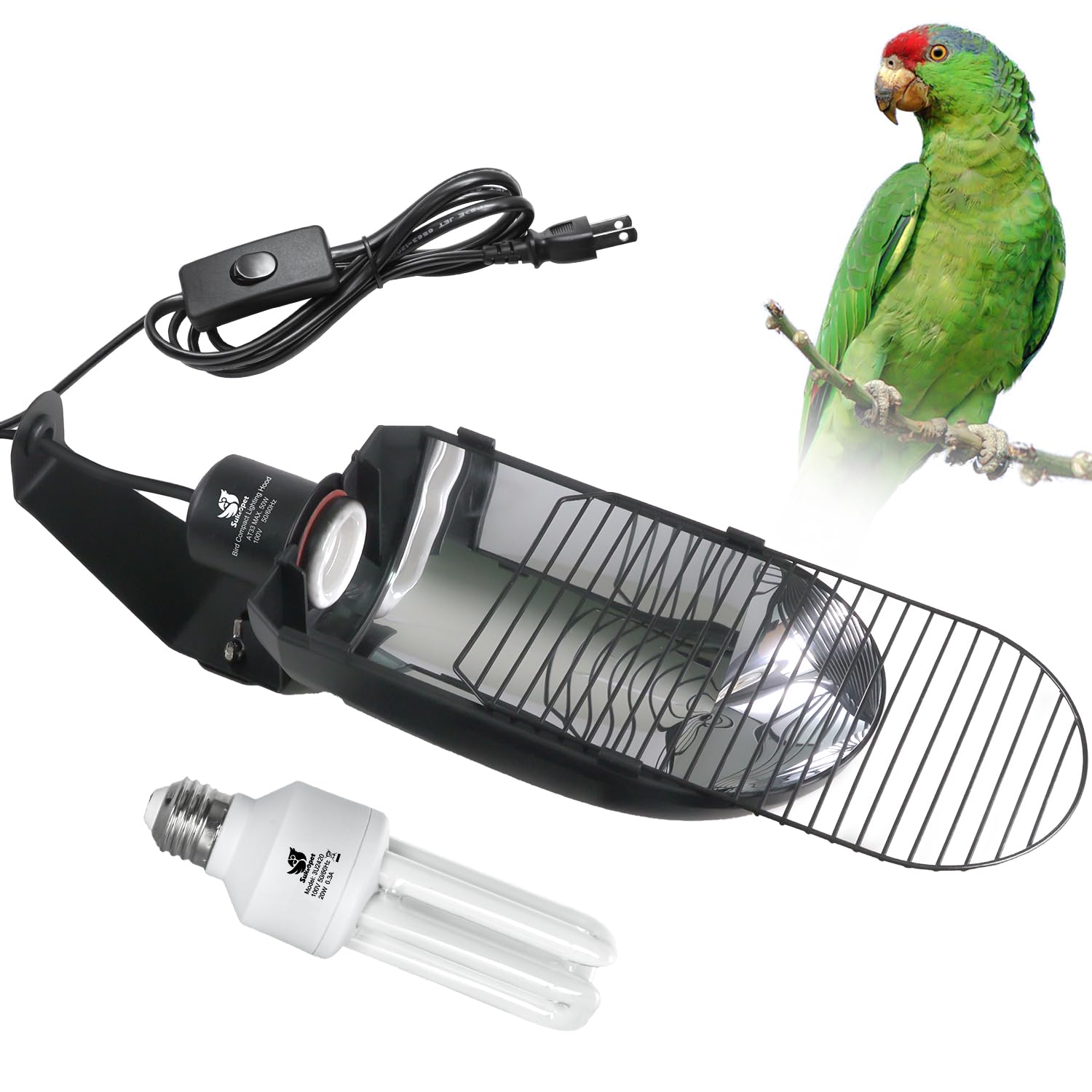 SUKEOPET Bird UV Light Kit UVA UVB Light with 20W Compact Fluorescent Lamp Spiral Sunbathing Light for Small Birds 2.4%
SUKEOPET Bird UV Light Kit UVA UVB Light with 20W Compact Fluorescent Lamp Spiral Sunbathing Light for Small Birds 2.4%