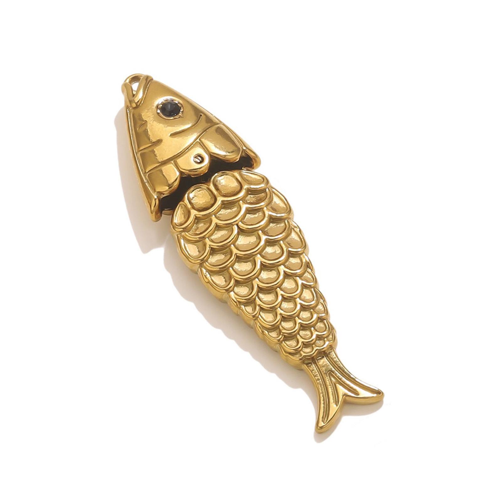 1 Piece Ocean Fish Pendants 304 Stainless Steel & Cubic Zirconia 18K Gold Plated 3D Movable Charms For Necklace DIY 5cm x 1.4cm
1 Piece Ocean Fish Pendants 304 Stainless Steel & Cubic Zirconia 18K Gold Plated 3D Movable Charms For Necklace DIY 5cm x 1.4cm