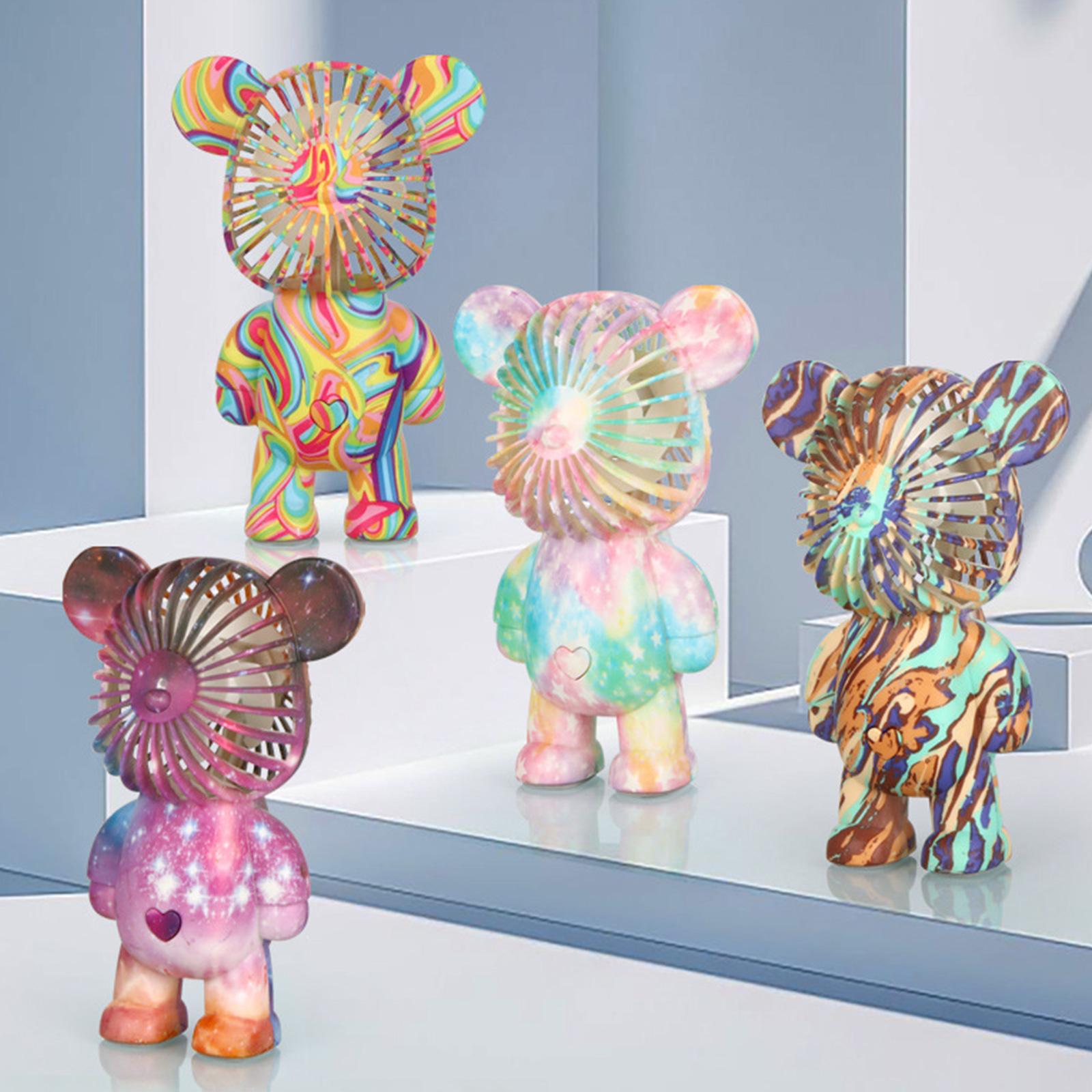 Electric Fan Graffiti Bear Handheld Fans USB Rechargeable Air Cooling Fan Electroplating Gradient 3-speed for Home Office Study
Electric Fan Graffiti Bear Handheld Fans USB Rechargeable Air Cooling Fan Electroplating Gradient 3-speed for Home Office Study