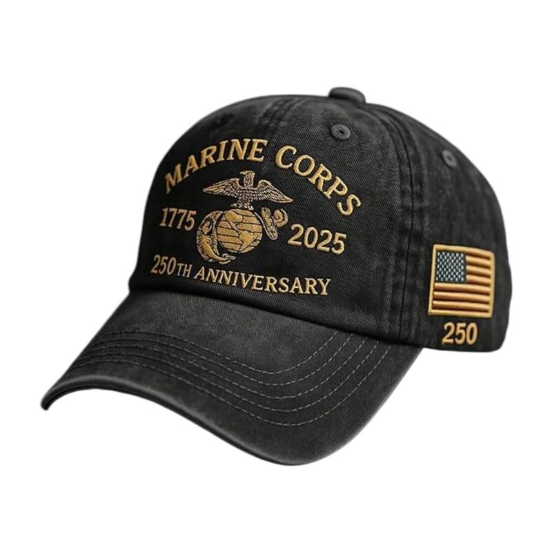 250th Anniversary Marine Corps Baseball Cap Commemorative Embroidery Pattern Cotton Adjustable Hat for Daily Wear
250th Anniversary Marine Corps Baseball Cap Commemorative Embroidery Pattern Cotton Adjustable Hat for Daily Wear