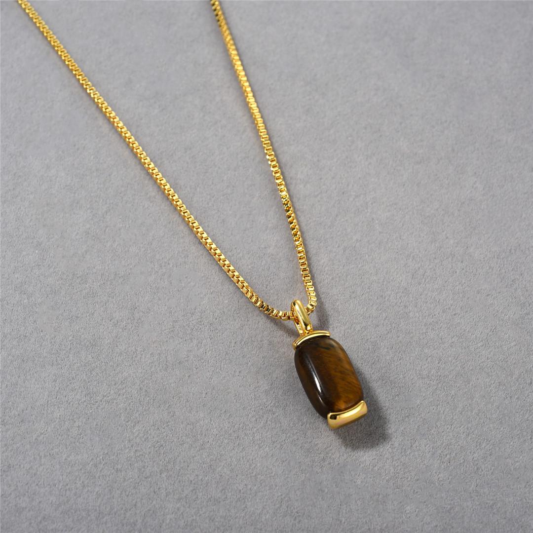 Simple Temperament Versatile Brass Plated 18K Real Gold Chain Green Dongling Tiger S Eye Stone Pendant Collarbone Chain Sweater Chain Women
Simple Temperament Versatile Brass Plated 18K Real Gold Chain Green Dongling Tiger S Eye Stone Pendant Collarbone Chain Sweater Chain Women