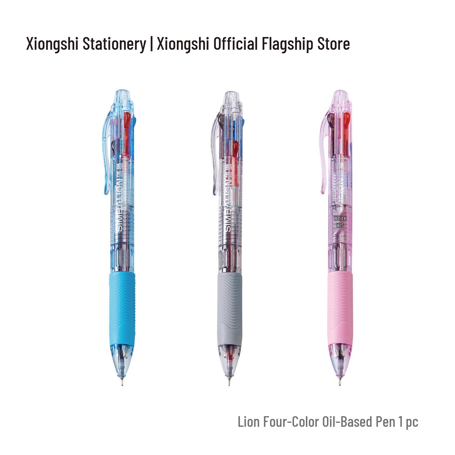 Lion SG005 Multi-Color Ballpoint Pen: Fine Tip, Oil-Based, Click-Action, Red, Pink, Blue, Black, 0.5mm
Lion SG005 Multi-Color Ballpoint Pen: Fine Tip, Oil-Based, Click-Action, Red, Pink, Blue, Black, 0.5mm