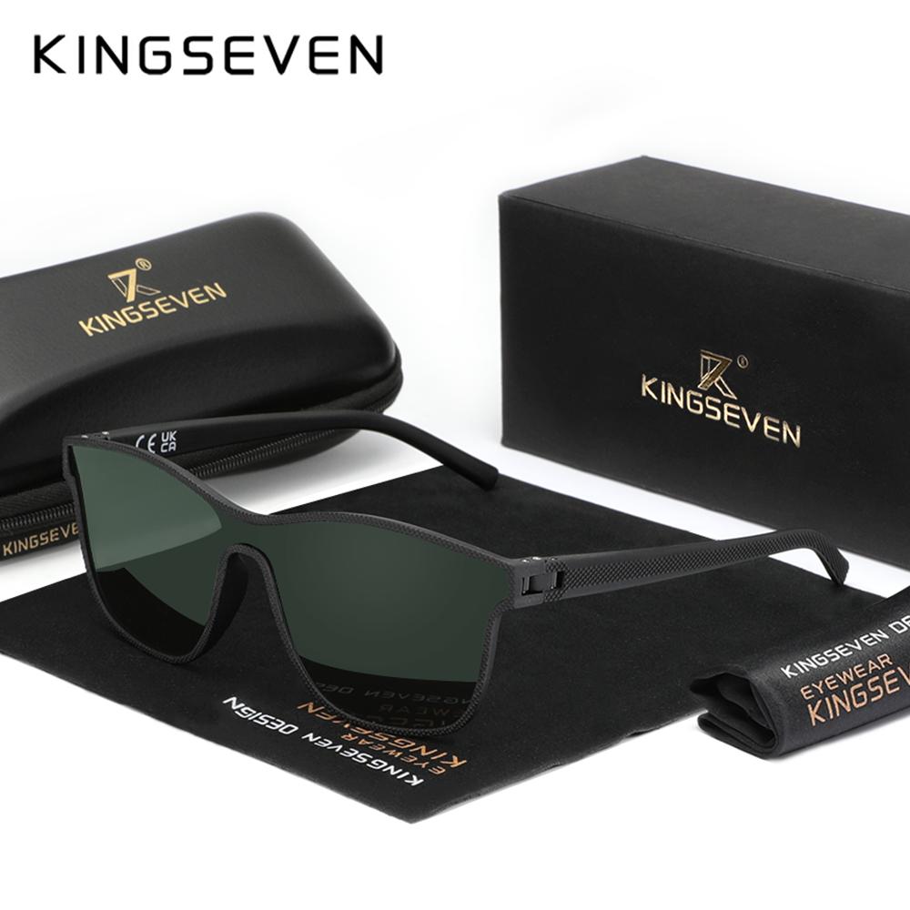 KINGSEVEN Роскошные модные цельные солнцезащитные очки с поляризованными зеркальными линзами UV400 Очки кошачий глаз в большой оправе Очки для шопинга и вождения темно-зеленого