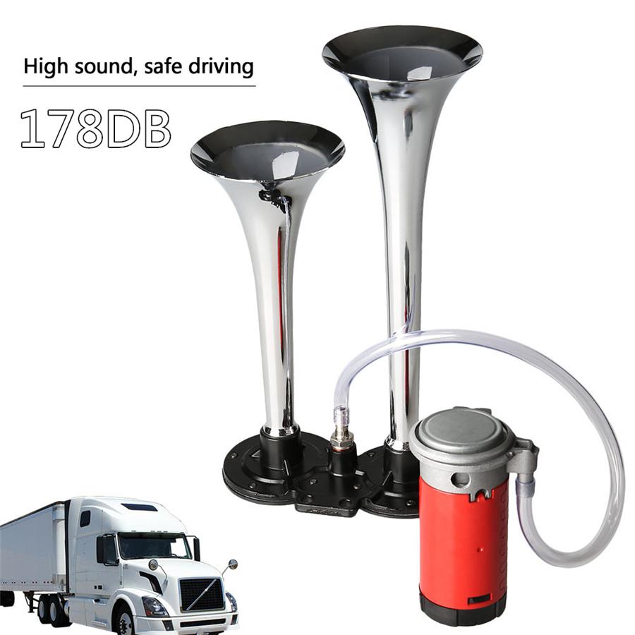 12V 178Db Super Loud Dual Tone Car Motorcycle 2-Trumpet Air Horn With Compressor Set
12V 178Db Super Loud Dual Tone Car Motorcycle 2-Trumpet Air Horn With Compressor Set