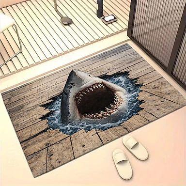 Great White Shark Printed Door Mat Vintage Wooden Board Stone Hole 2D Printed Carpet Living Room Bedroom Foyer Floor Mat 40cm x 60cm
Great White Shark Printed Door Mat Vintage Wooden Board Stone Hole 2D Printed Carpet Living Room Bedroom Foyer Floor Mat 40cm x 60cm