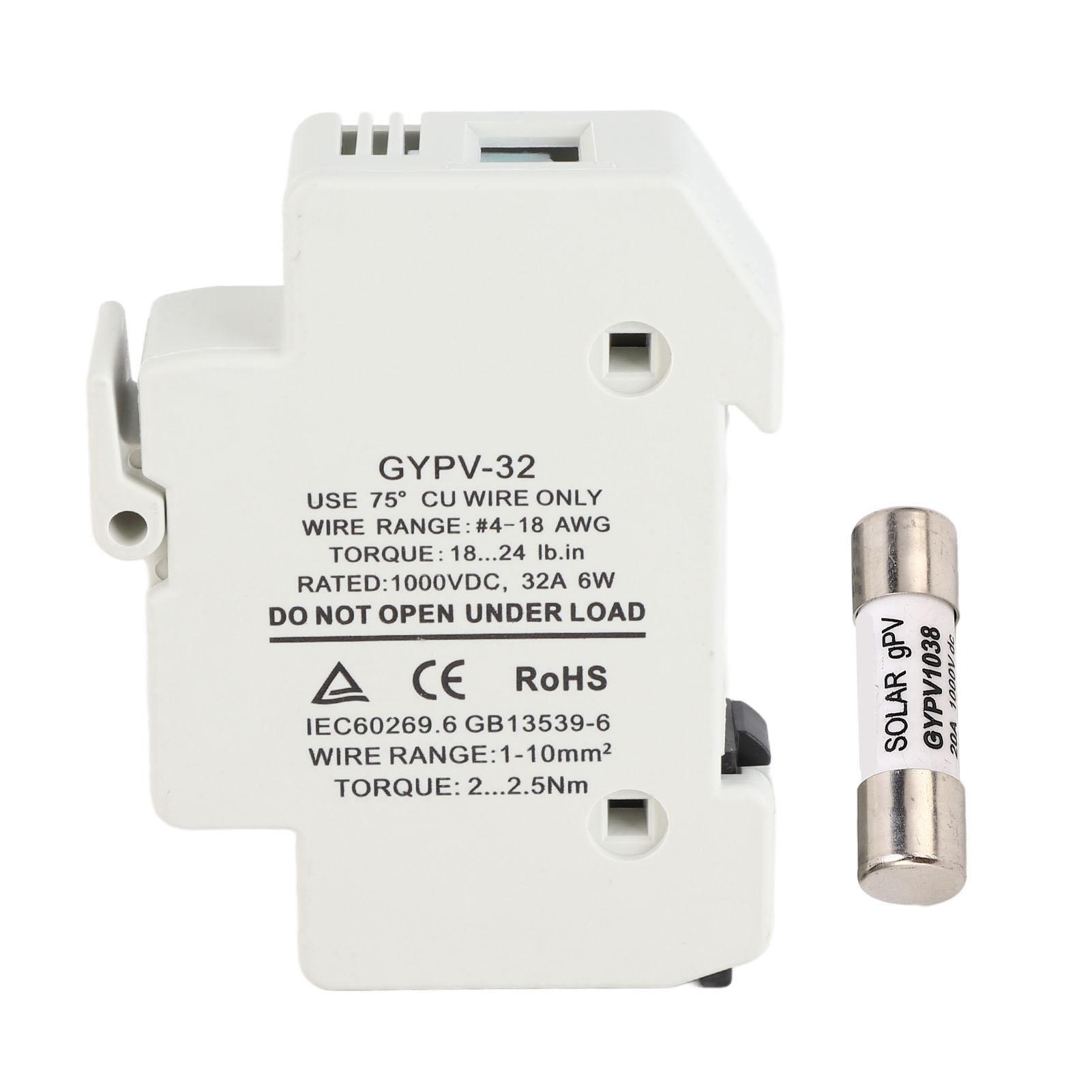 1P 32A 1000VDC Сонячна PV тримач запобіжника 1000VDC 20A Комплект фотоелектричних запобіжників для захисту від короткого замикання
1P 32A 1000VDC Сонячна PV тримач запобіжника 1000VDC 20A Комплект фотоелектричних запобіжників для захисту від короткого замикання