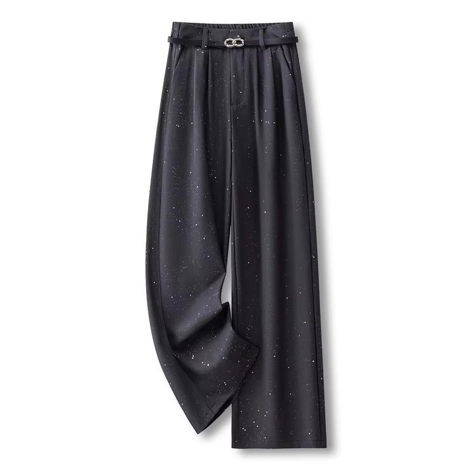 Women s Gray Sequin Black Suit High-Waisted Wide-Leg Pants - 2025 Spring/Autumn Light Luxury Collection Small
Women s Gray Sequin Black Suit High-Waisted Wide-Leg Pants - 2025 Spring/Autumn Light Luxury Collection Small