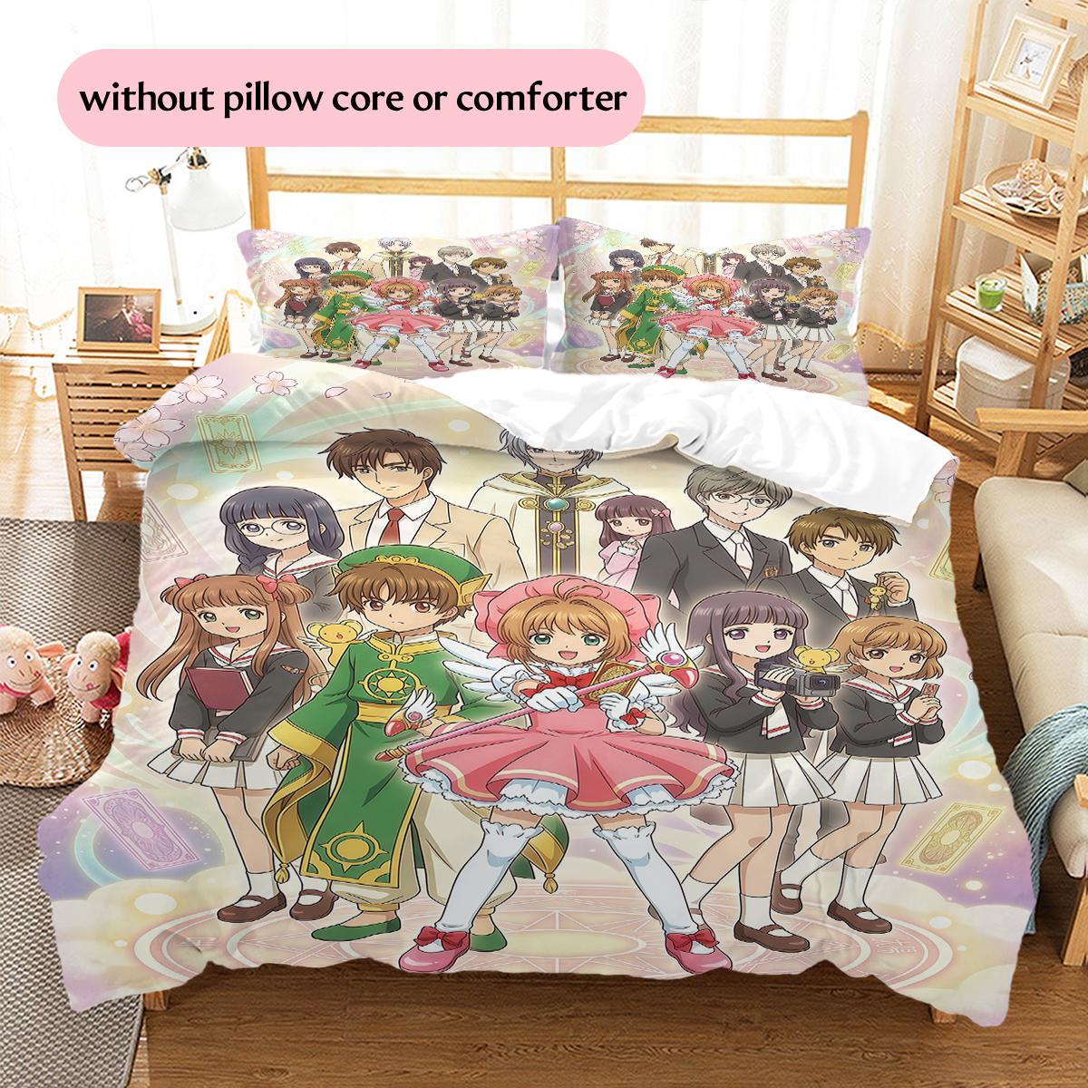 Cardcaptor Sakura Group & Magical Creature Pattern Bedding Home Decoration Festival Gift (1 * duvet cover + 2 * pillowcase, without core) 135x200cm
Cardcaptor Sakura Group & Magical Creature Pattern Bedding Home Decoration Festival Gift (1 * duvet cover + 2 * pillowcase, without core) 135x200cm