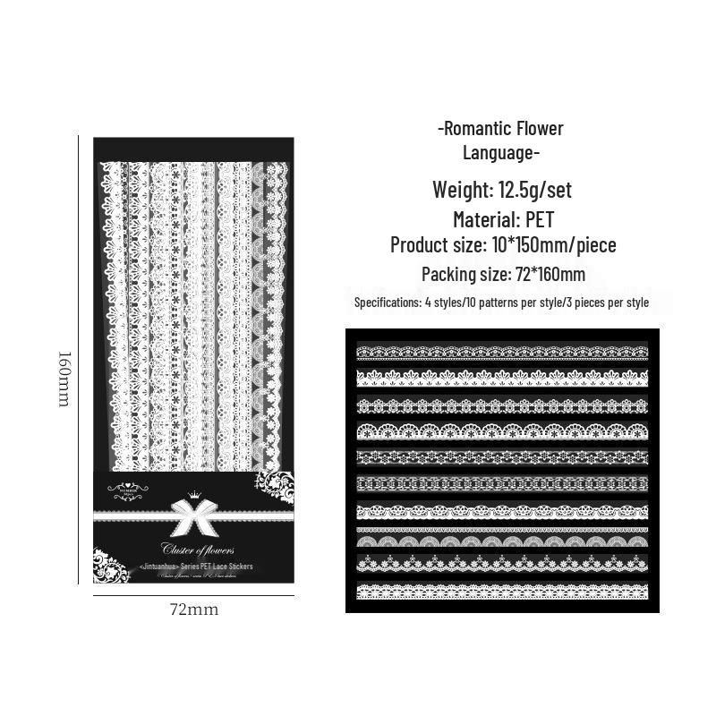 Waterproof Korean Flower Lace Sticker Pack for DIY Journals
Waterproof Korean Flower Lace Sticker Pack for DIY Journals